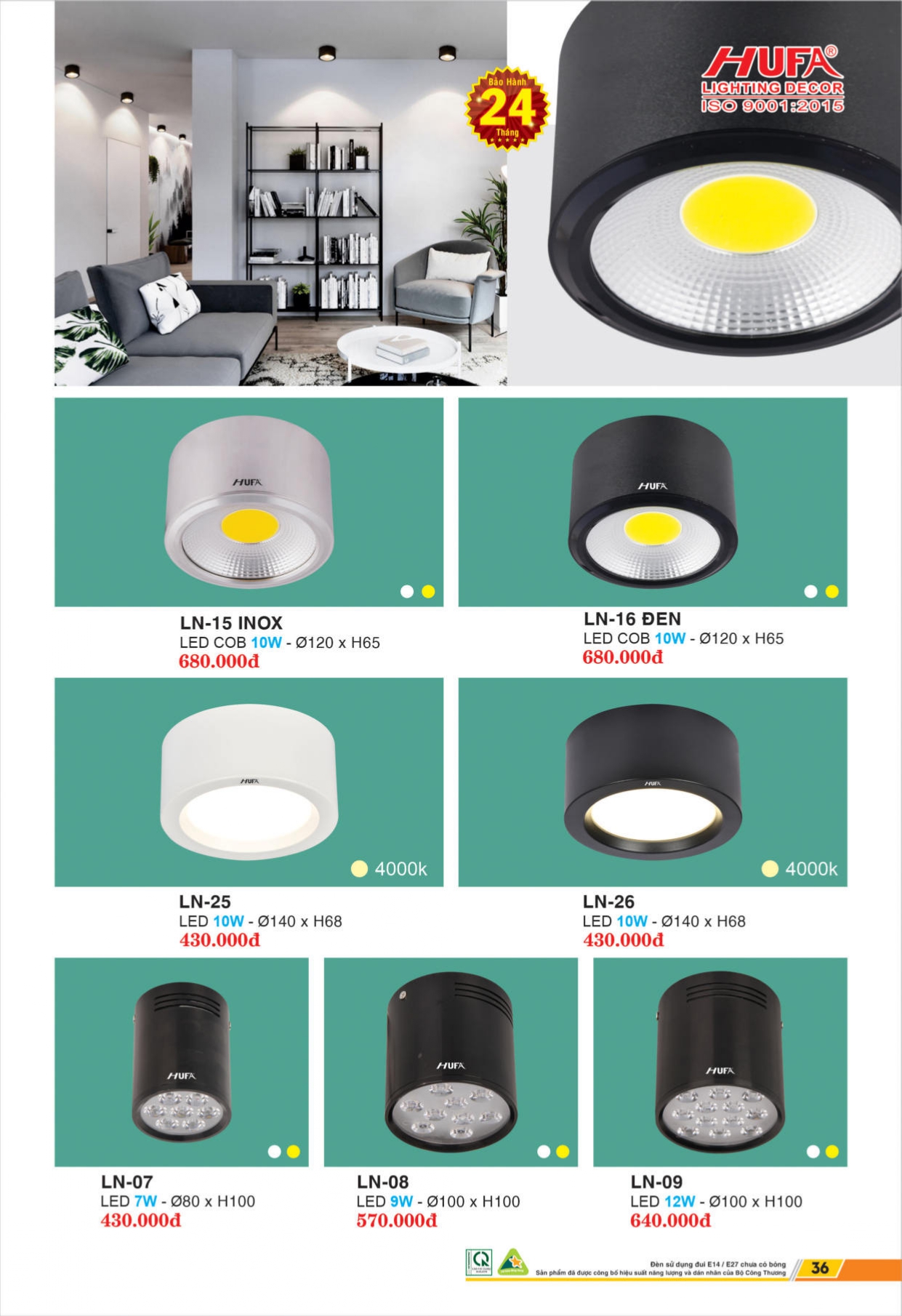 Bảng giá đèn LED HUFA 2026